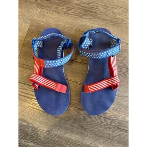 Teva Original Universal Sandals Mens 9 Americana Stars Stripes Blue Red 1016948
